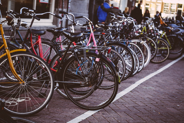 Bicycles in Amsterdam - Foto, afbeelding