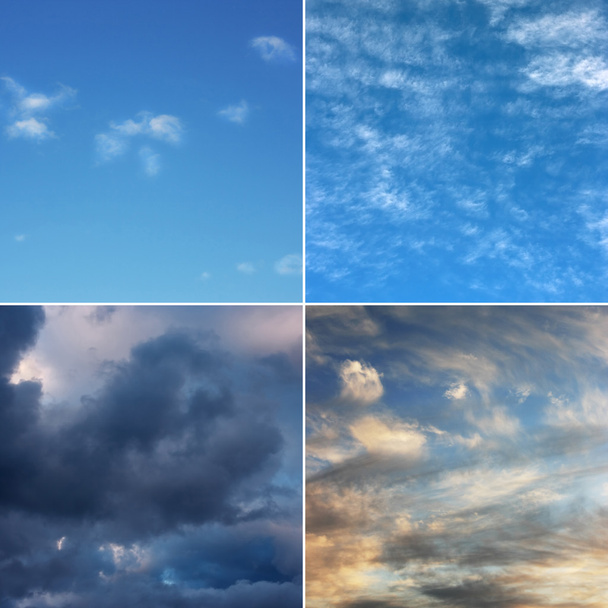 Matin, jour, ciel orageux et soir (haute résolution
.) - Photo, image