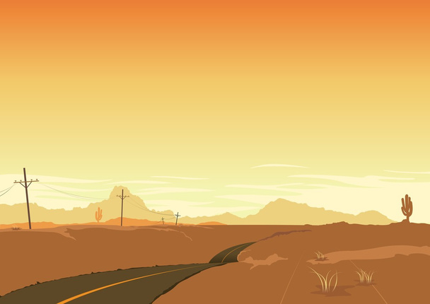 砂漠の風景のポスターの背景 - ベクター画像