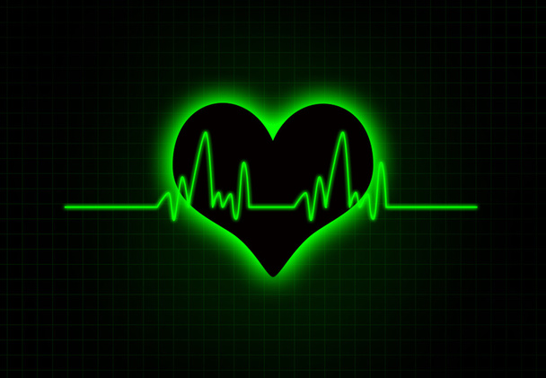 Cardiale frequentie met hart vorm. - Foto, afbeelding