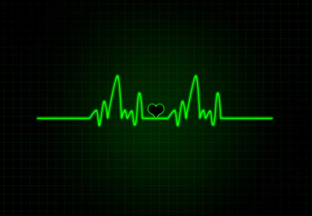 Srdeční frekvence v bílé barvě s tvarem srdce. - Fotografie, Obrázek