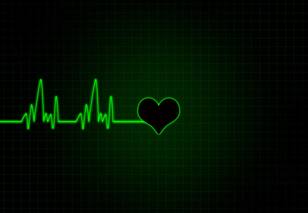 Καρδιακή συχνότητα σε λευκό χρώμα με σχήμα καρδιάς. - Φωτογραφία, εικόνα