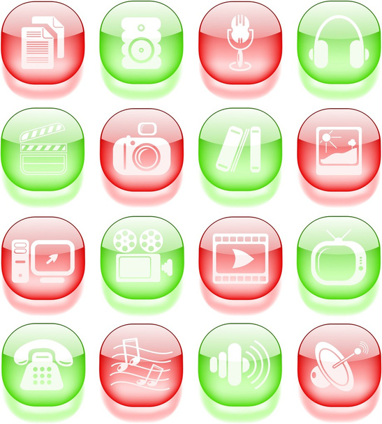 Media icons - Вектор,изображение