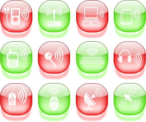 Wireless icons - Wektor, obraz