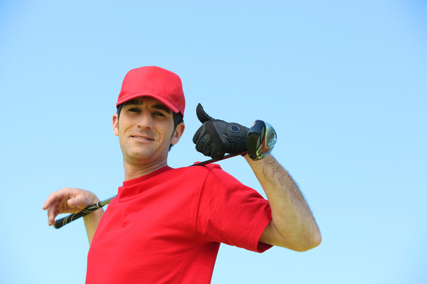 Golfer thumbs up. - Foto, afbeelding