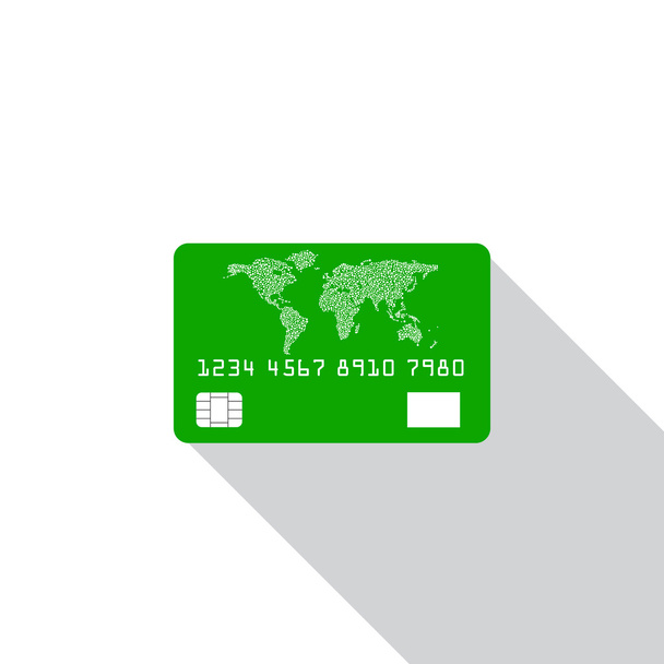  Значок кредитной карты выделен на белом фоне с тенью. Векторная иллюстрация. Eps10
 - Вектор,изображение