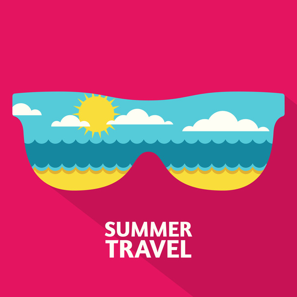Vector summer travel colorful abstract background with place for - Vektori, kuva
