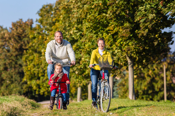 Rodziny na wycieczki rowerowe w parku - Zdjęcie, obraz