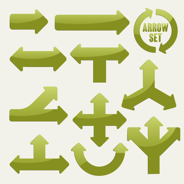 simplicity green arrows set - Vector, Image