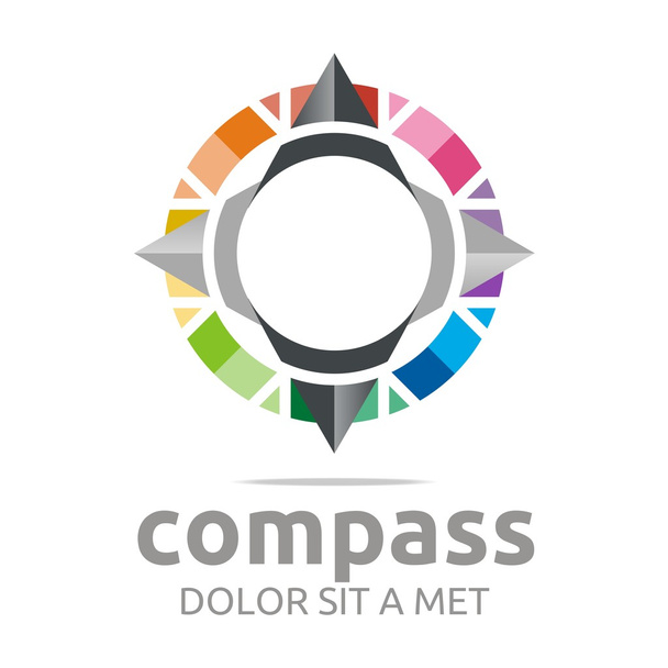 Logo design icon compass direction place abstract vector - Vector, Image