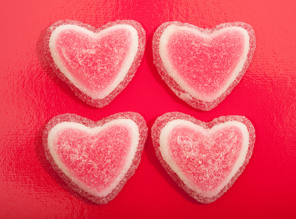 four heart shape sugar candy sweets - Fotoğraf, Görsel