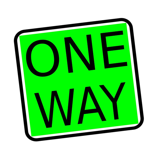 ONE WAY black stamp text on green background - Photo, Image