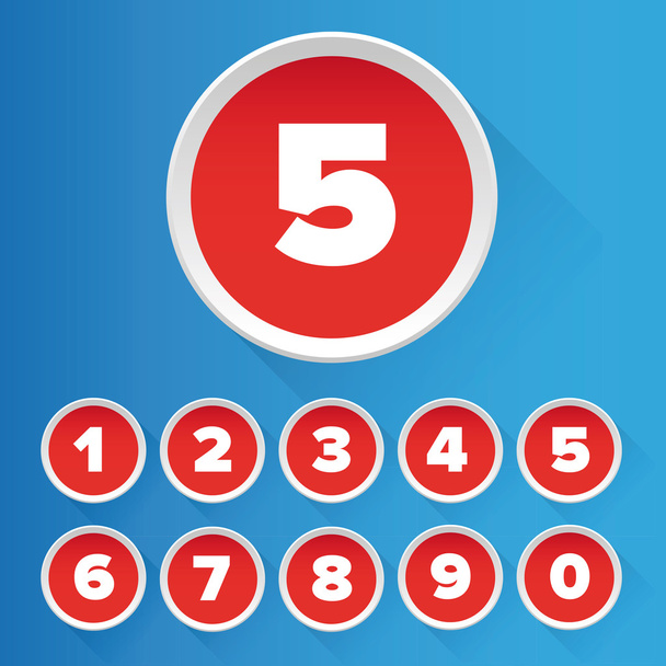 Number set vector red - Vector, Image