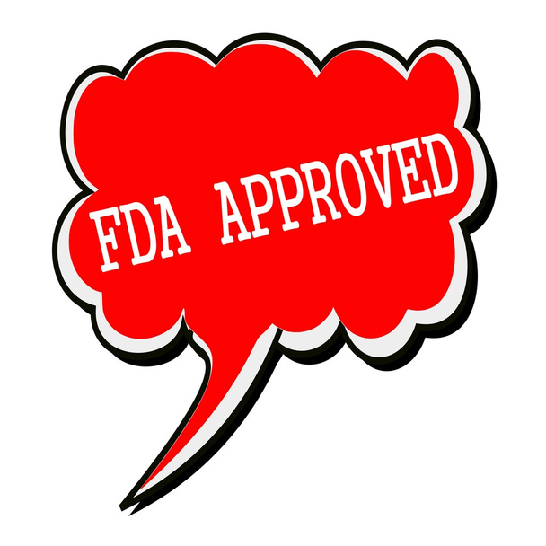 FDA aprovou o texto do selo branco na bolha vermelha do discurso
 - Foto, Imagem