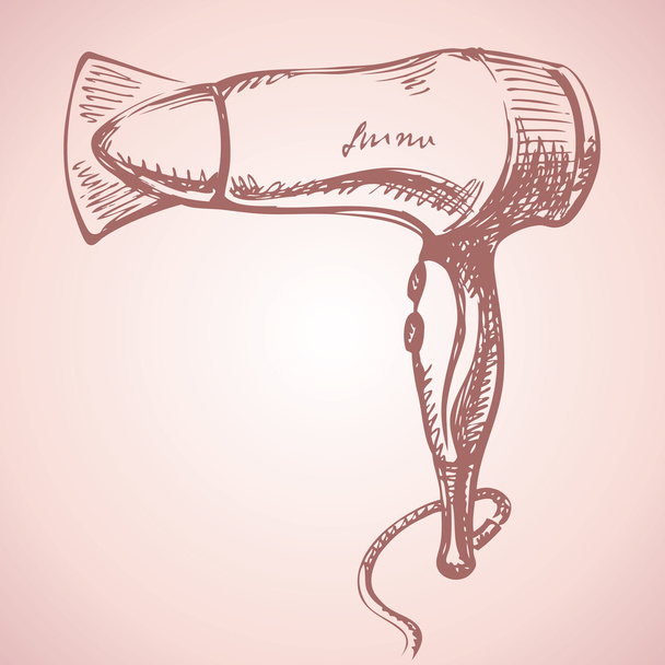 Hairdryer. Vector sketch - Vector, Image