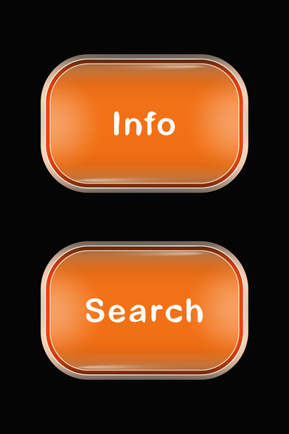 Nowoczesne szklane przyciski wyszukiwania informacji - Wektor, obraz