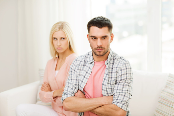 unhappy couple having argument at home - Foto, Imagem