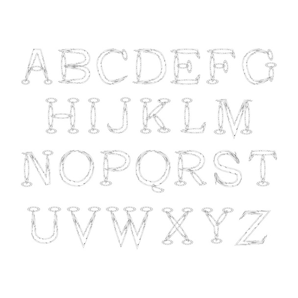 English alphabet cursive - Vetor, Imagem