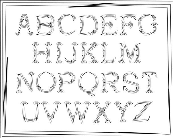 English alphabet cursive - Vektor, Bild