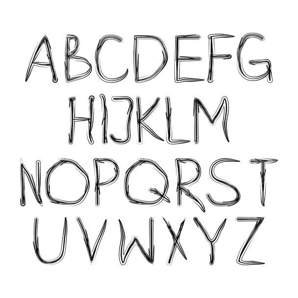 English alphabet cursive - ベクター画像