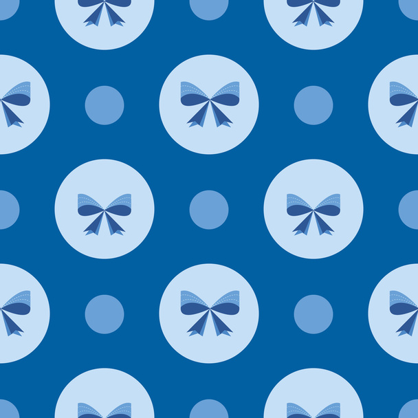 vector seamless pattern with blue bows - Вектор,изображение