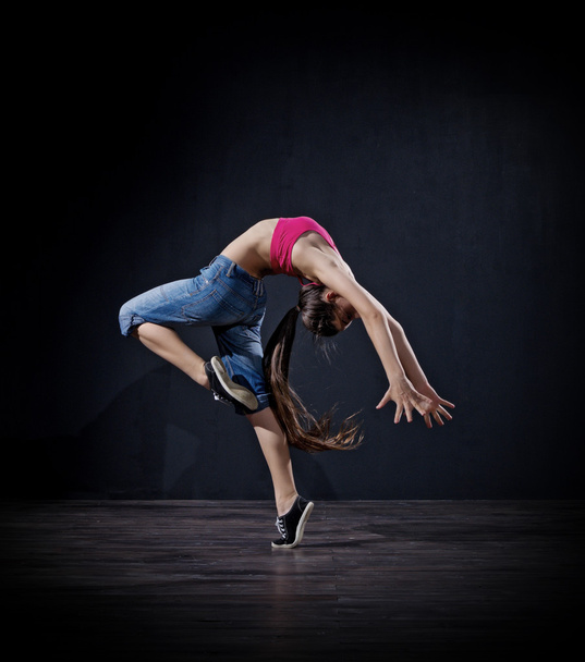 Young girl modern dancer (dark ver) - Фото, зображення