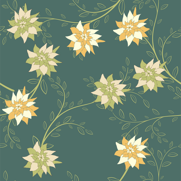 Άνευ ραφής λουλούδι μοτίβο. Καλοκαιρινό κήπο υπόβαθρο για το σχεδιασμό - Διάνυσμα, εικόνα