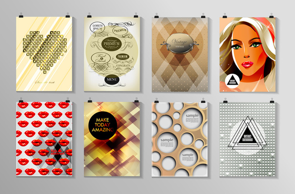 Conjunto de cartaz, folheto, modelos de design de brochura
 - Vetor, Imagem