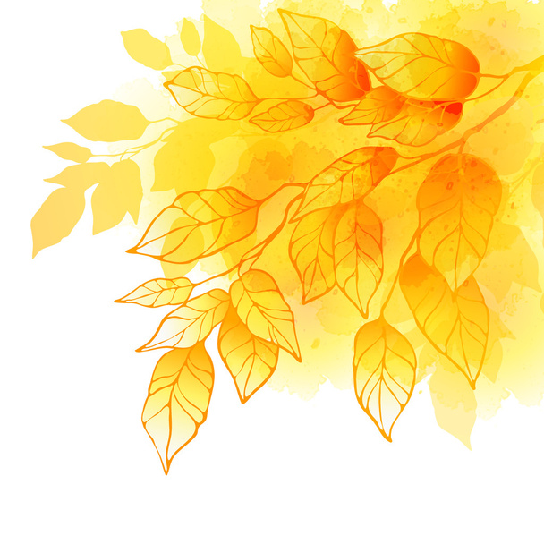 Őszi levelek akvarell vektor háttér - Vektor, kép