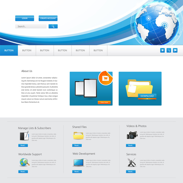 Business Website suunnittelu malli. Vektorisuunnittelu
. - Vektori, kuva