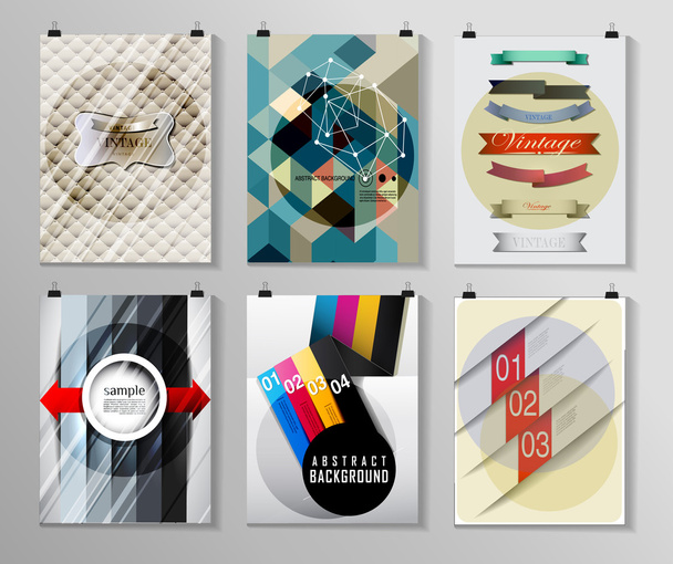 Set of poster, flyer, brochure design templates - Vettoriali, immagini