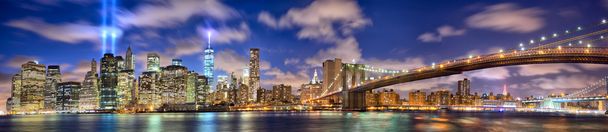 Manhattan panorama in het geheugen van 11 september - Foto, afbeelding