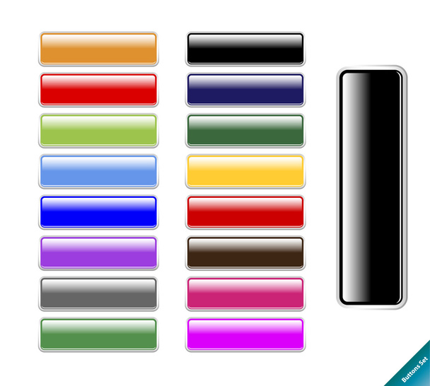 Collection of multi colored glossy internet buttons.Easy to edit - Vector, Image