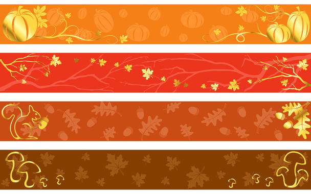 Autumn banners in warm colors - Vector, Image