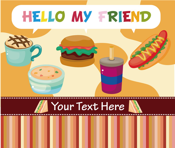 Cartoon fast-food card - Вектор,изображение
