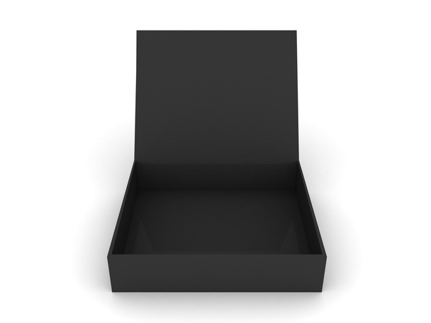 Musta avattu laatikko valkoisella taustalla
 - Valokuva, kuva