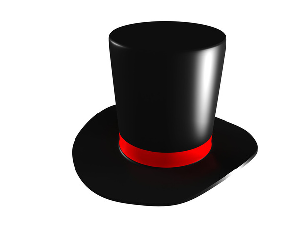 μαύρη μαγεία καπέλο σε λευκό φόντο - Φωτογραφία, εικόνα