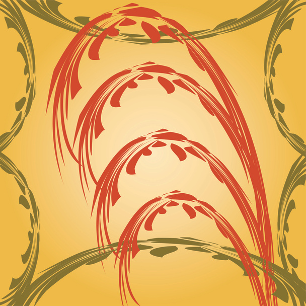Background with wheat - Vector, Image