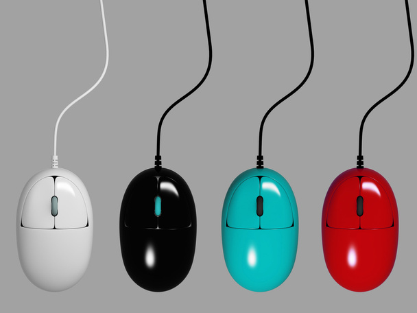 sada barevné počítačové myši - Fotografie, Obrázek