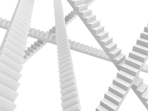 Portaikon valkoiset tikkaat eri suuntiin
 - Valokuva, kuva