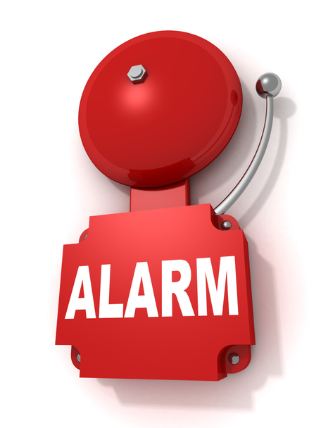 Campana roja de alarma de incendio retro
 - Foto, Imagen