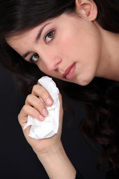 Woman wiping her tears - Foto, imagen