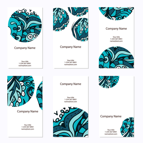 Set of six business cards. Corporate identity vector template wi - ベクター画像