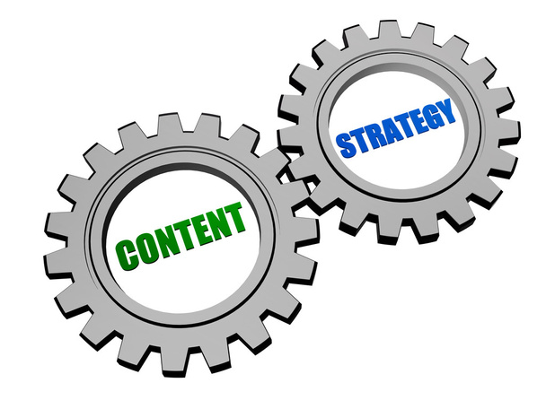 content strategy in silver grey gears - Photo, Image