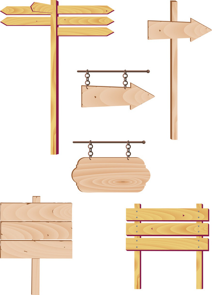 Placa de madeira - Vetor, Imagem