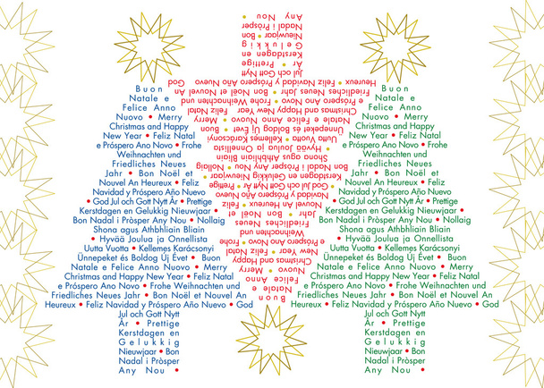 Saludos Árboles de Navidad en diferentes idiomas
 - Vector, imagen
