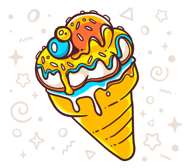 Bright tasty ice cream - Wektor, obraz