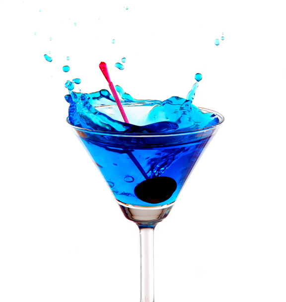 Blue cocktail splashing - Foto, Imagem