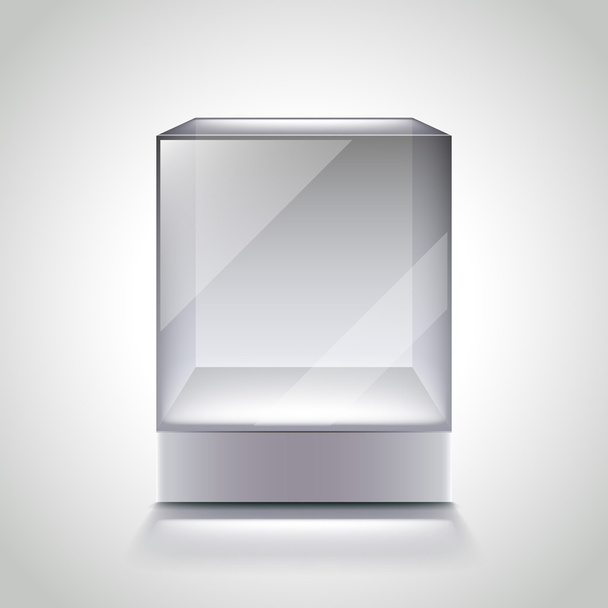 Vetrina vuota del cubo di vetro per il vettore di mostra
 - Vettoriali, immagini