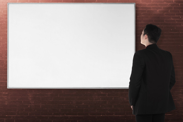 young man with white board - Photo, Image